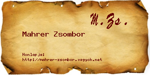 Mahrer Zsombor névjegykártya